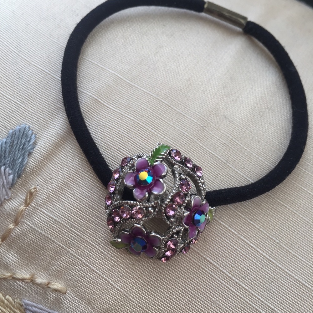 Enamel/Rhinestone Hair Tie